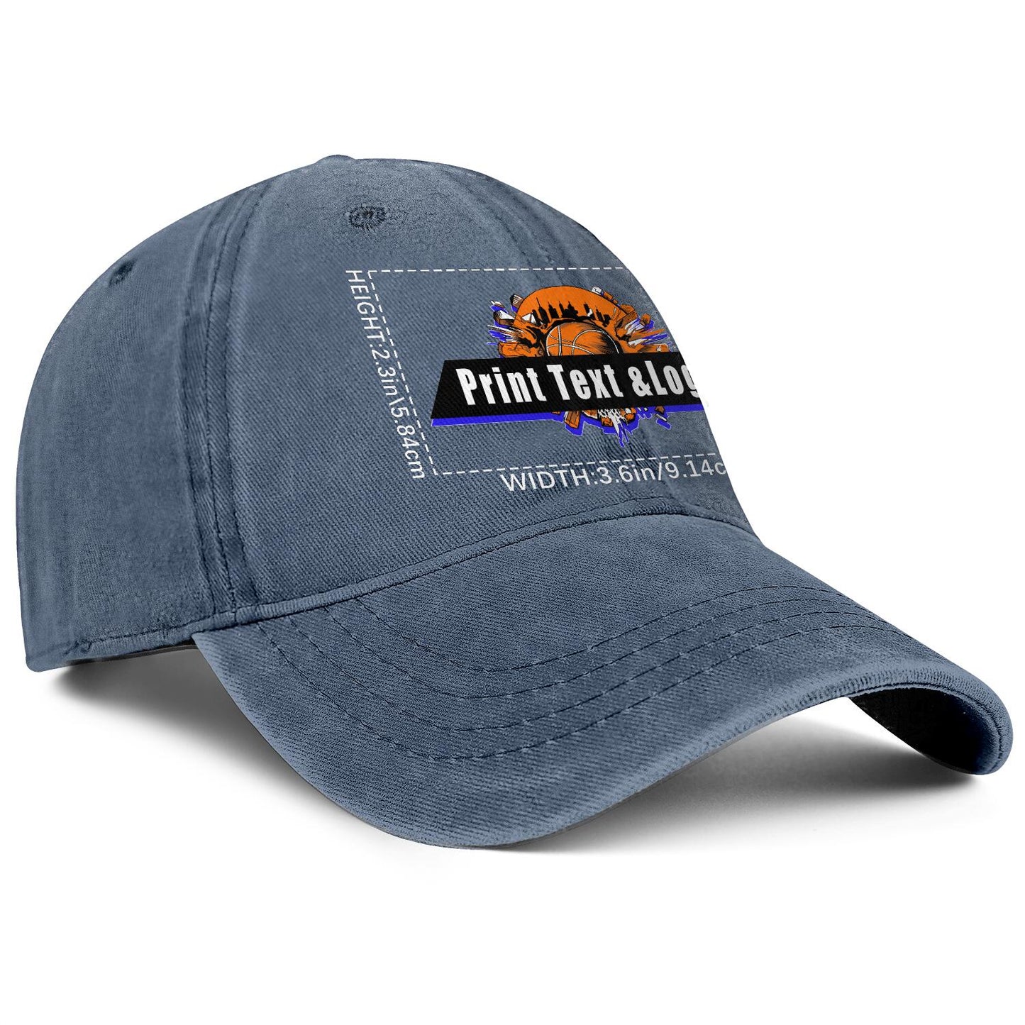 Personalized Custom Blue Washed Cowboy Trucker Hat with Logo Fashion Accessory