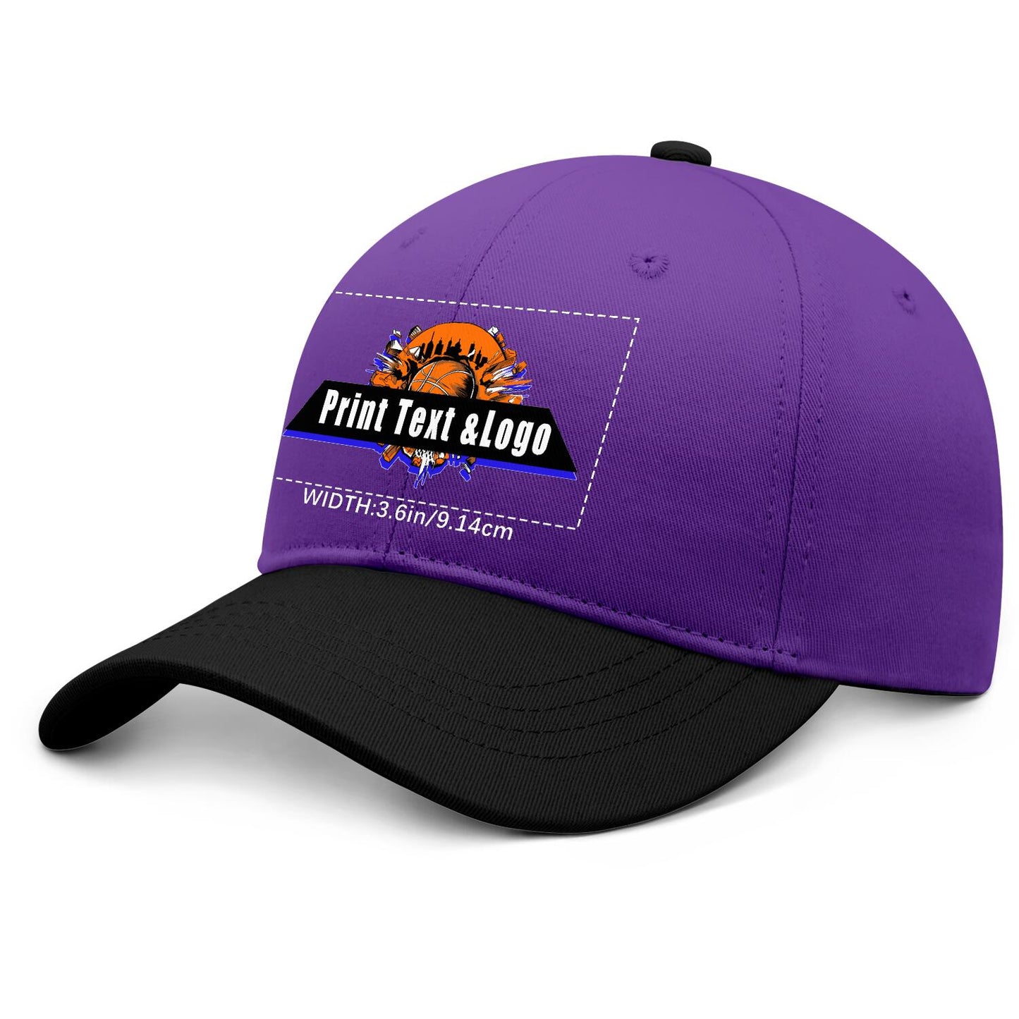 New Custom Purple Black Duckbill Cap Design Available with Heat Transfer Printing in Multiple Colors
