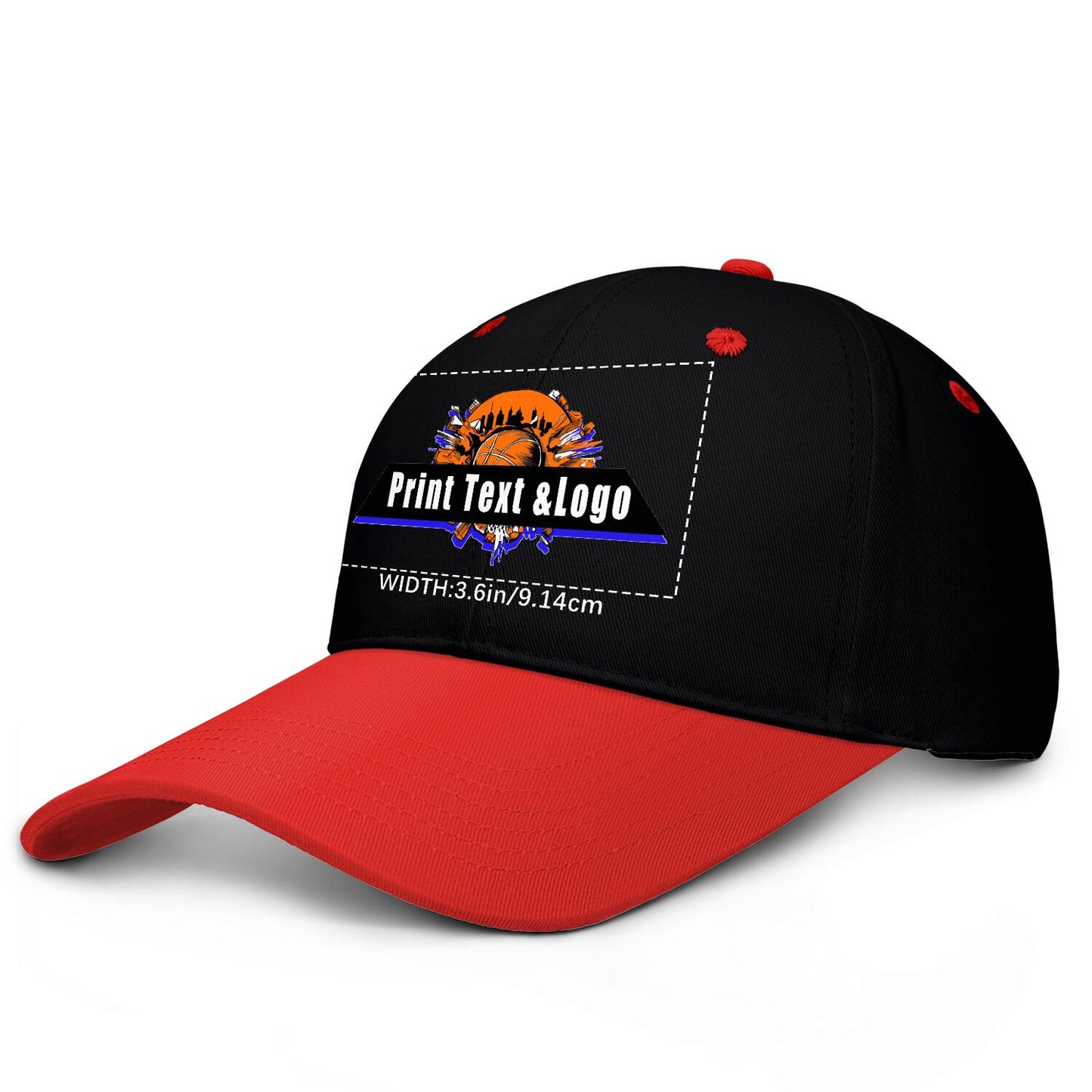 Custom Black Red Sports Duckbill Mesh Cap - Unleash Your Athletic Style with Personal Touch
