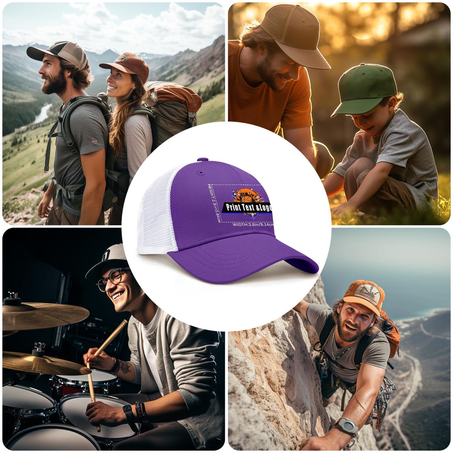 Custom Purple Mesh Duckbill Cap Personalized Style for Every Occasion Hat