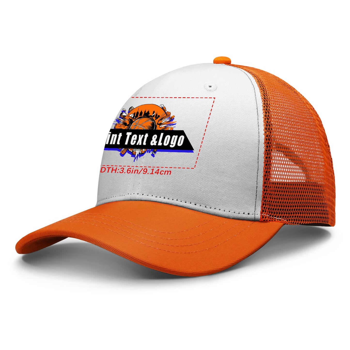 Custom Orange Outdoor Duckbill Mesh Cap with White Top Stylish and Functional for Every Adventure