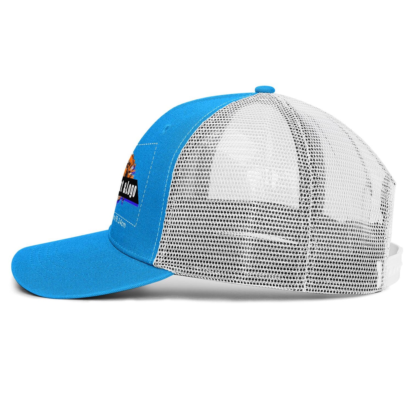 Custom Bright-Blue Sports Duckbill Mesh Cap - Unleash Your Athletic Style with Personal Touch