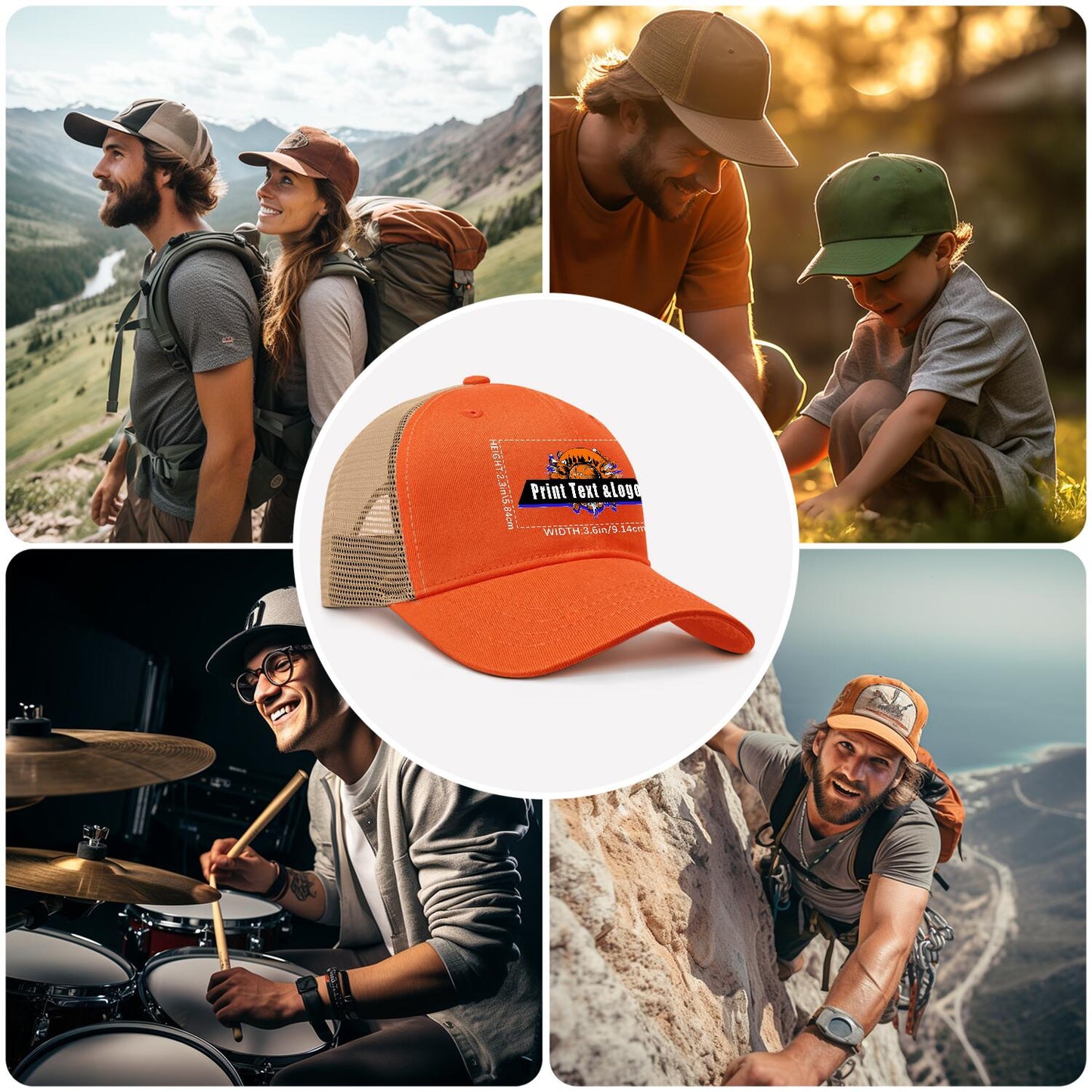Custom Orange Sports Duckbill Mesh Cap - Unleash Your Athletic Style with Personal Touch