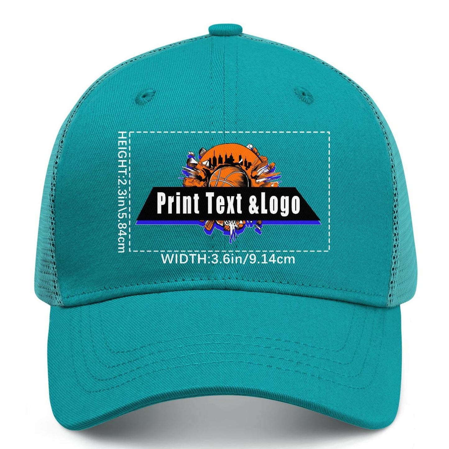 Custom Sky Blue Sports Duckbill Mesh Cap - Unleash Your Athletic Style with Personal Touch