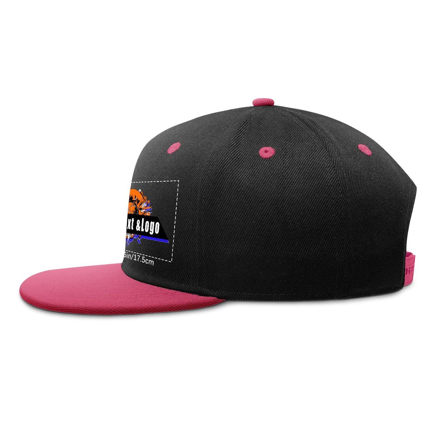Custom Rose Red Top Contrast Flat Brim Cap Personalize Your Style