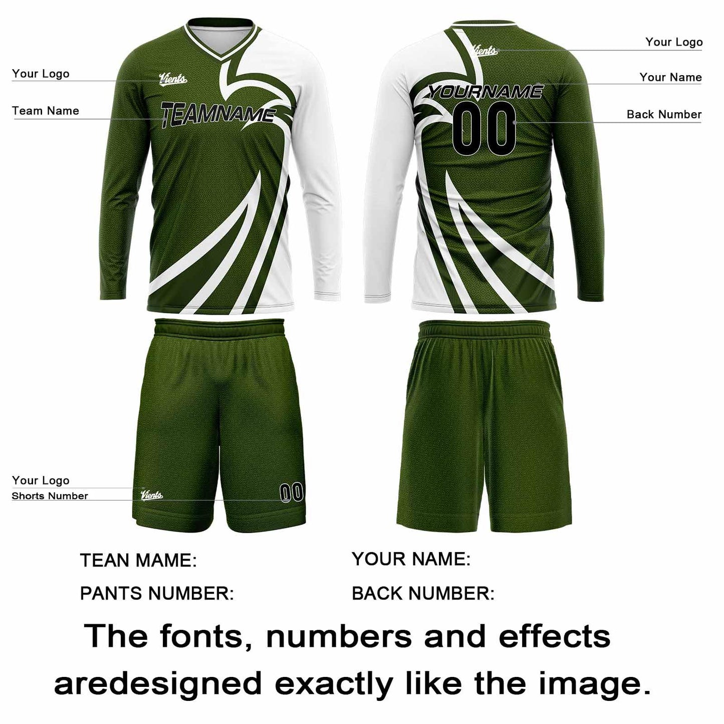 Custom Olive Green Basketball Soccer Football Shooting Long T-Shirt for Adults and Kids