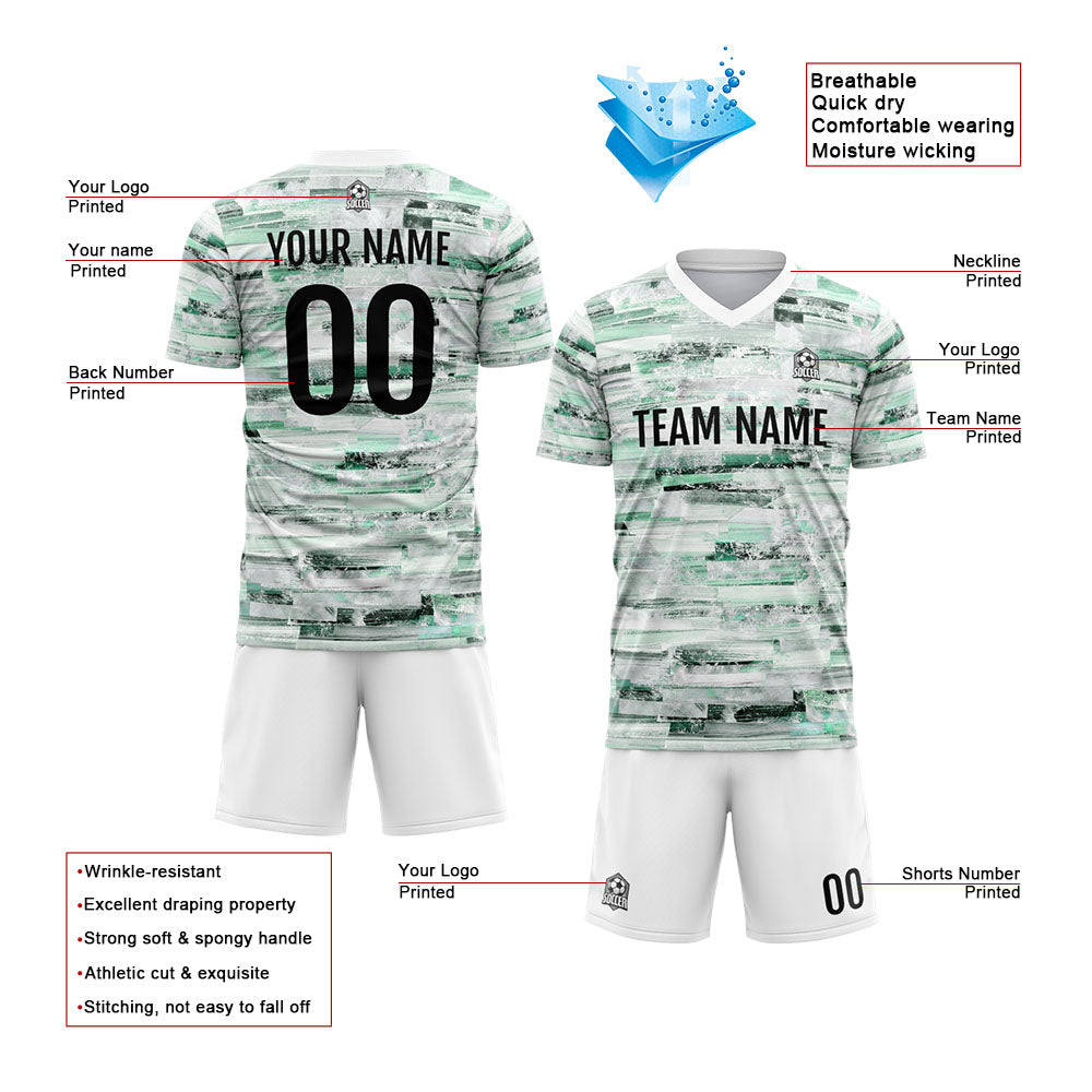 Custom Soccer Uniform Jersey Kids Adults Personalized Set Jersey Light Green Wallpaper