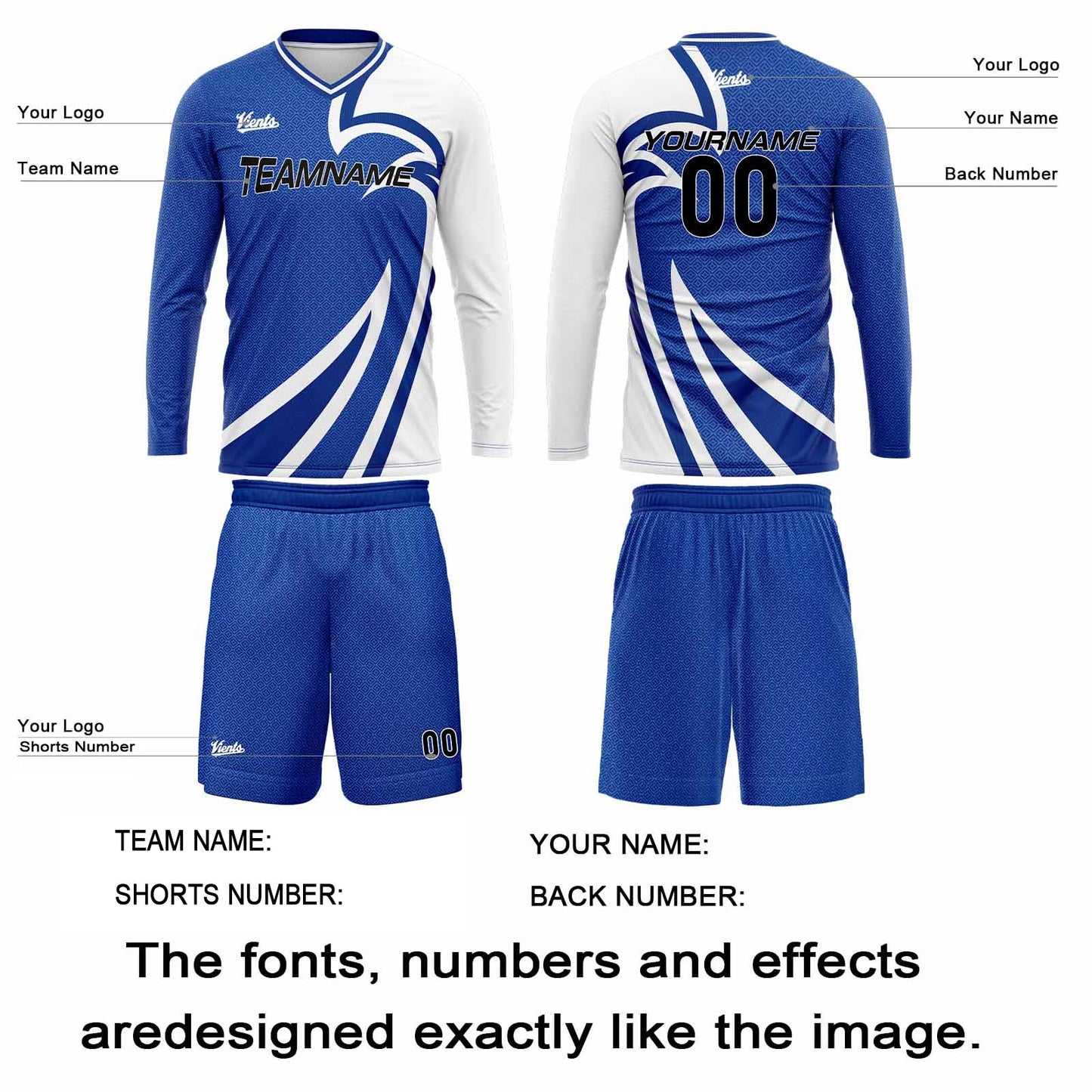 Custom Blue Basketball Soccer Football Shooting Long T-Shirt for Adults and Kids
