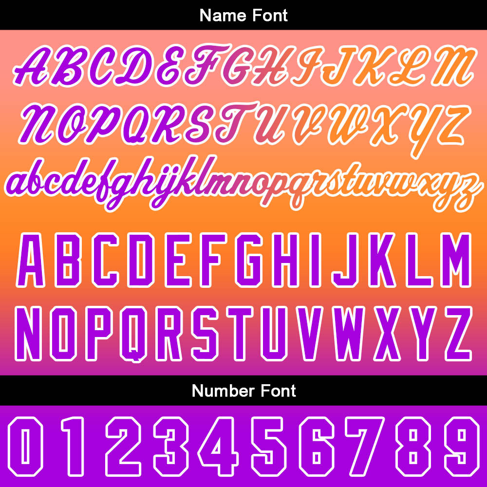 Custom Gradient Hoodie For Man Woman Girl Boy Print Your Logo Name Number Orange purple