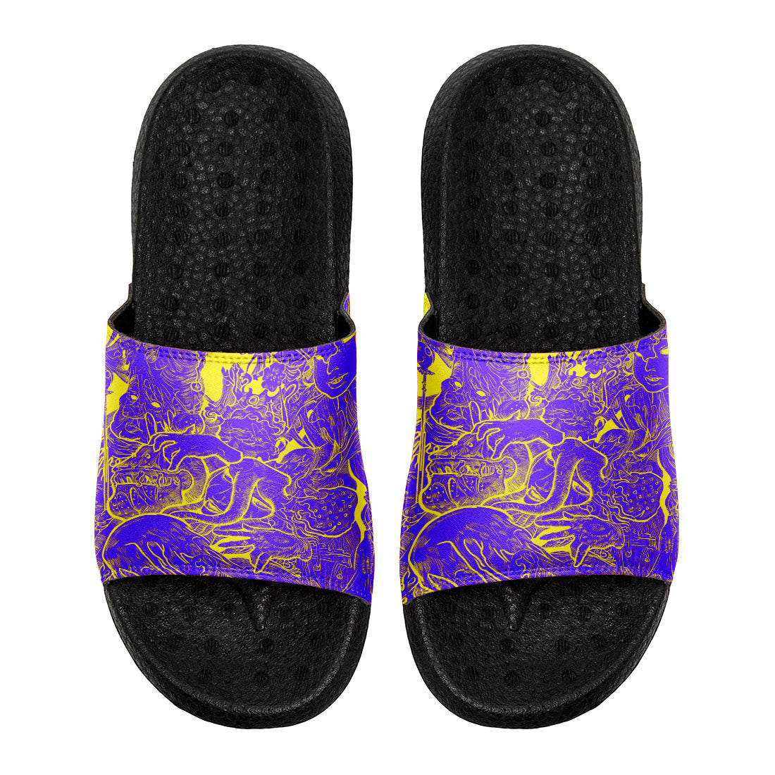 Customized Basketball Slippers With Added Patterns, Name Number Logo