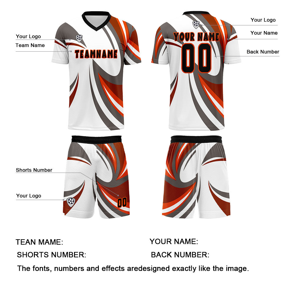 Custom White Brown Uniform Jersey Kids Adults Personalized Set Jersey Shirt