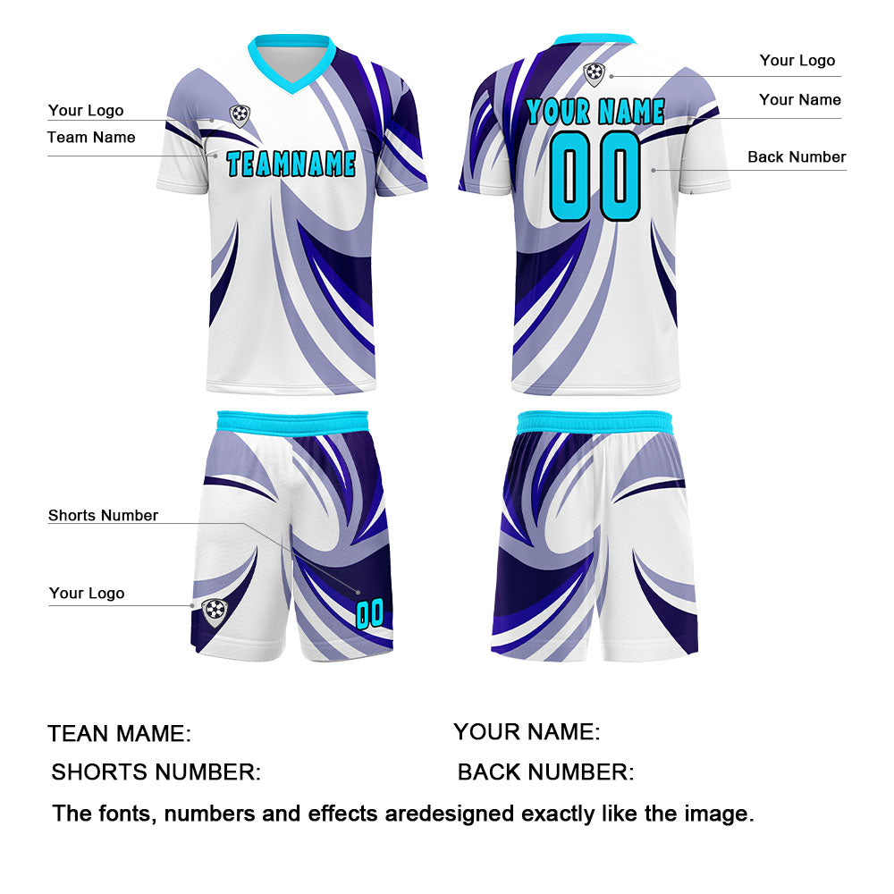 Custom White Purple Uniform Jersey Kids Adults Personalized Set Jersey Shirt