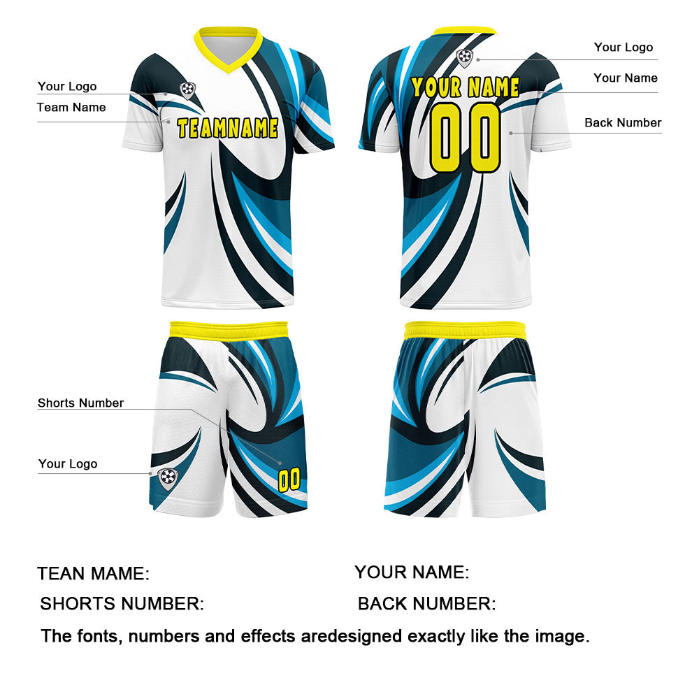 Custom White Blue Uniform Jersey Kids Adults Personalized Set Jersey Shirt