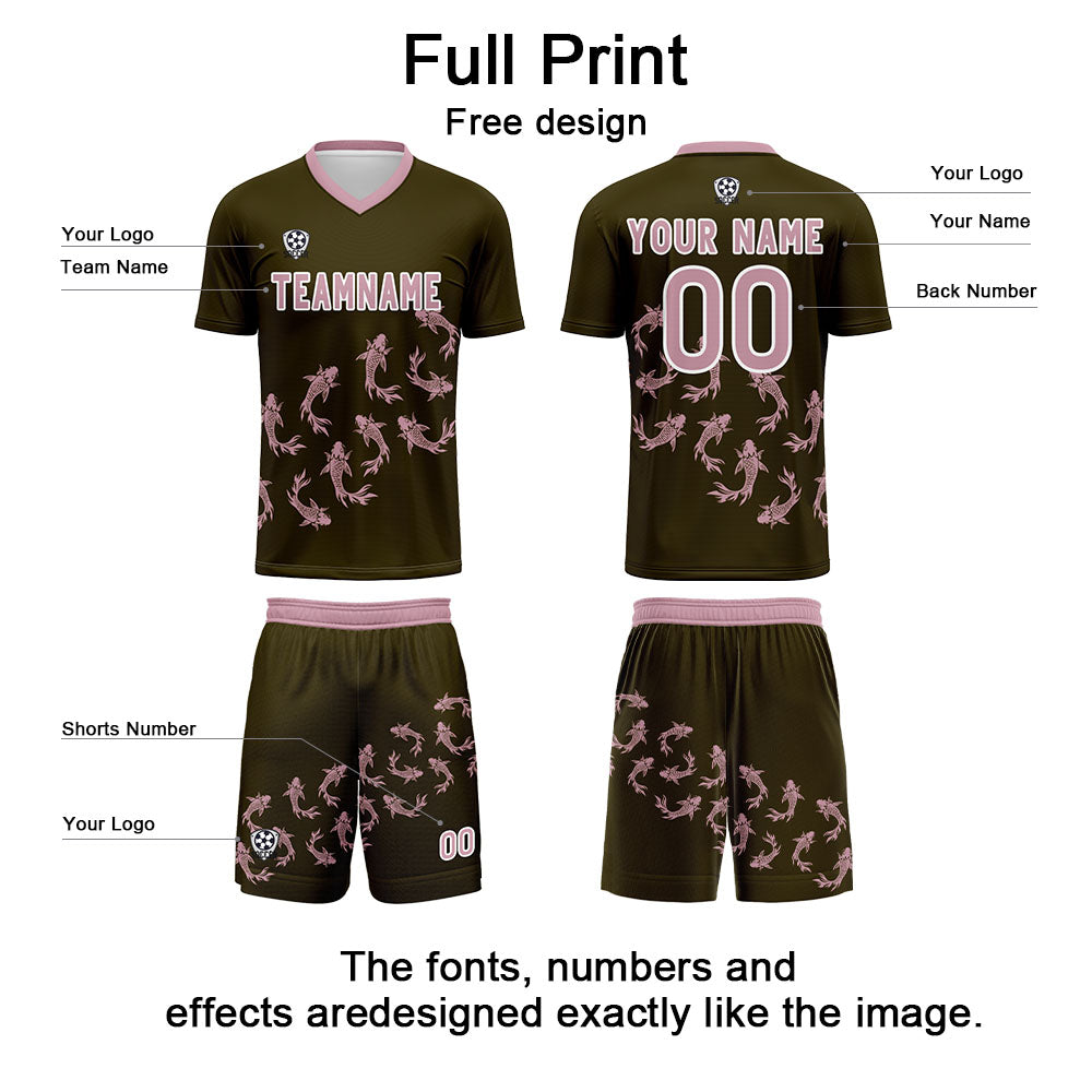 Custom Olive Green Soccer Uniform Jersey Kids Adults Personalized Set Jersey Shirt