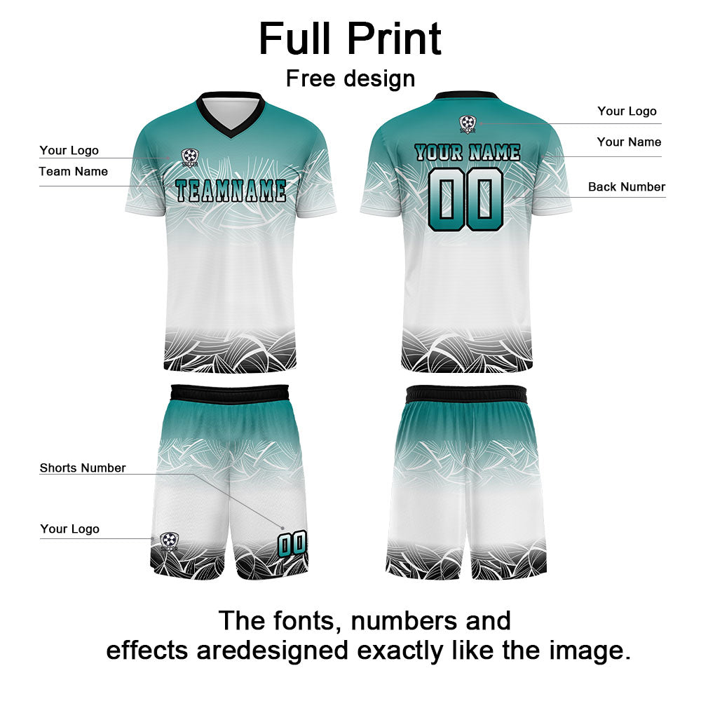 Custom White Soccer Uniform Jersey Kids Adults Personalized Set Jersey Shirt