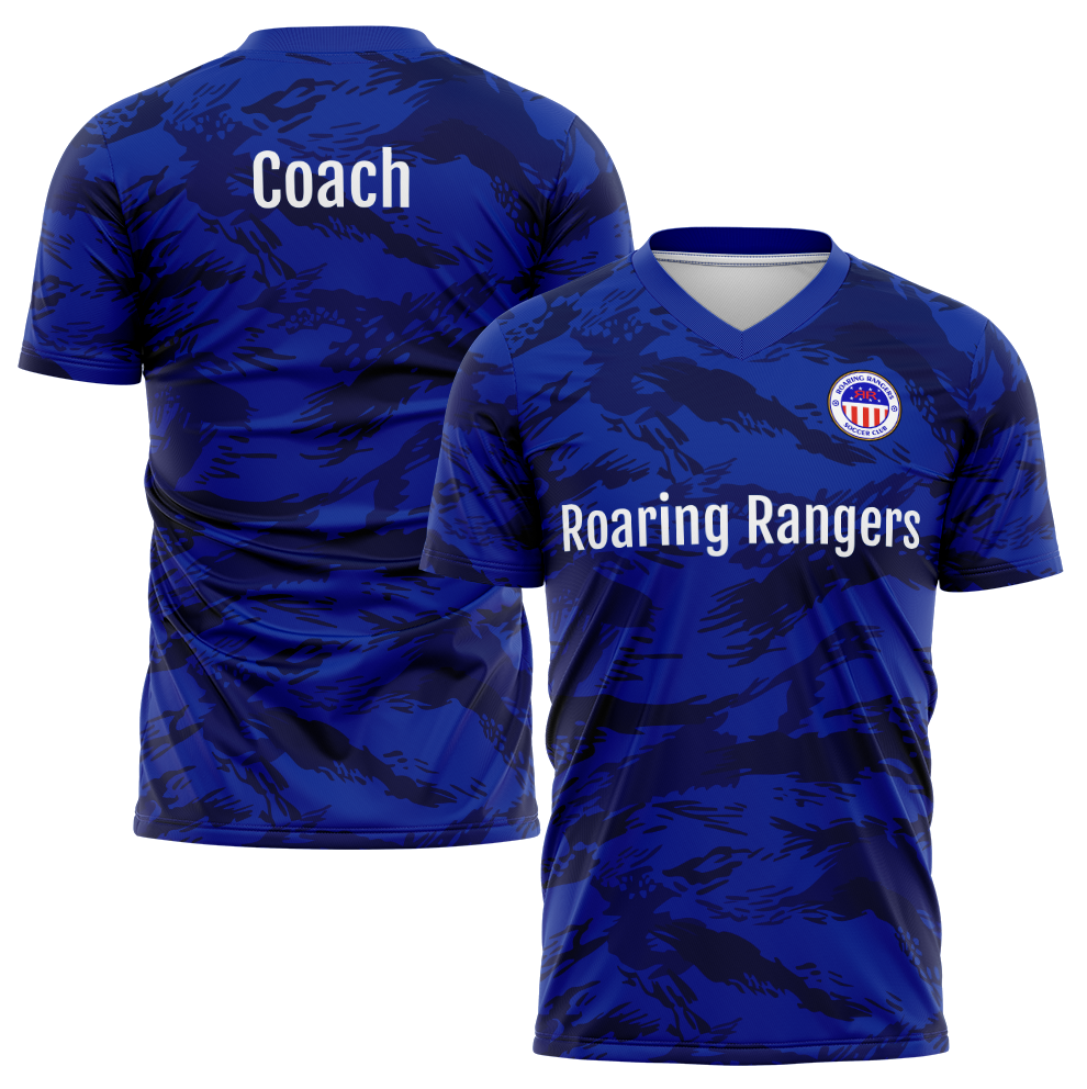 Roaring rangers soccer blue jerseys