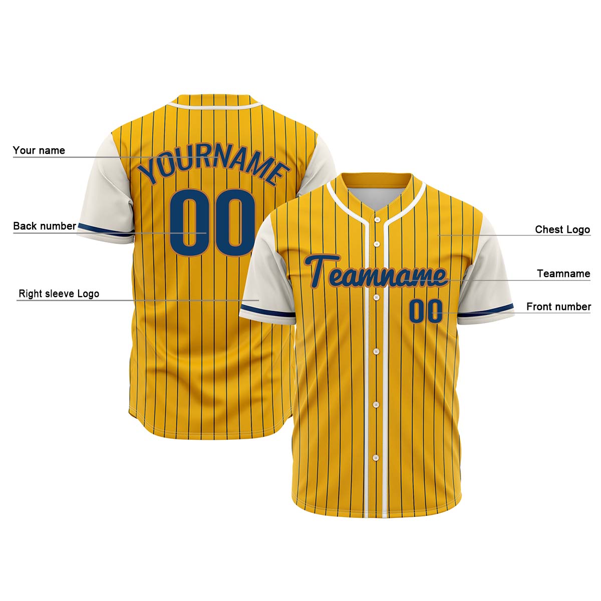 Custom Yellow Off White Hip Hop Baseball Jersey Stitched Printed - Personalized Name Number Shirts #BB-0919-0097