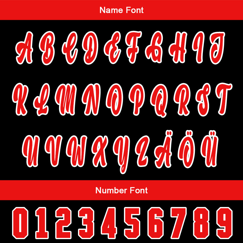 Custom Black Red Baseball Jersey Personalized Gradient Team Uniforms Shirt with Name Number