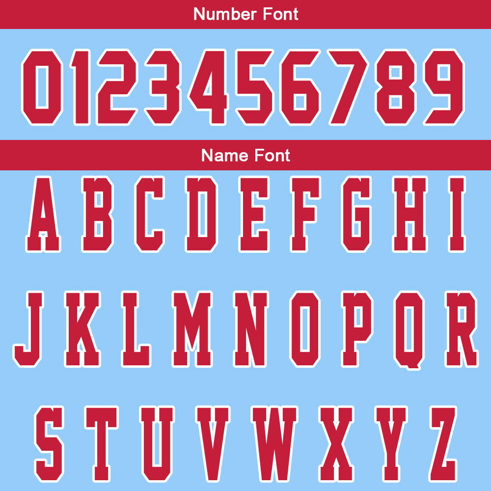 Custom Light Blue Red Reversible Basketball Suit for Adults and Kids Personalized Jersey