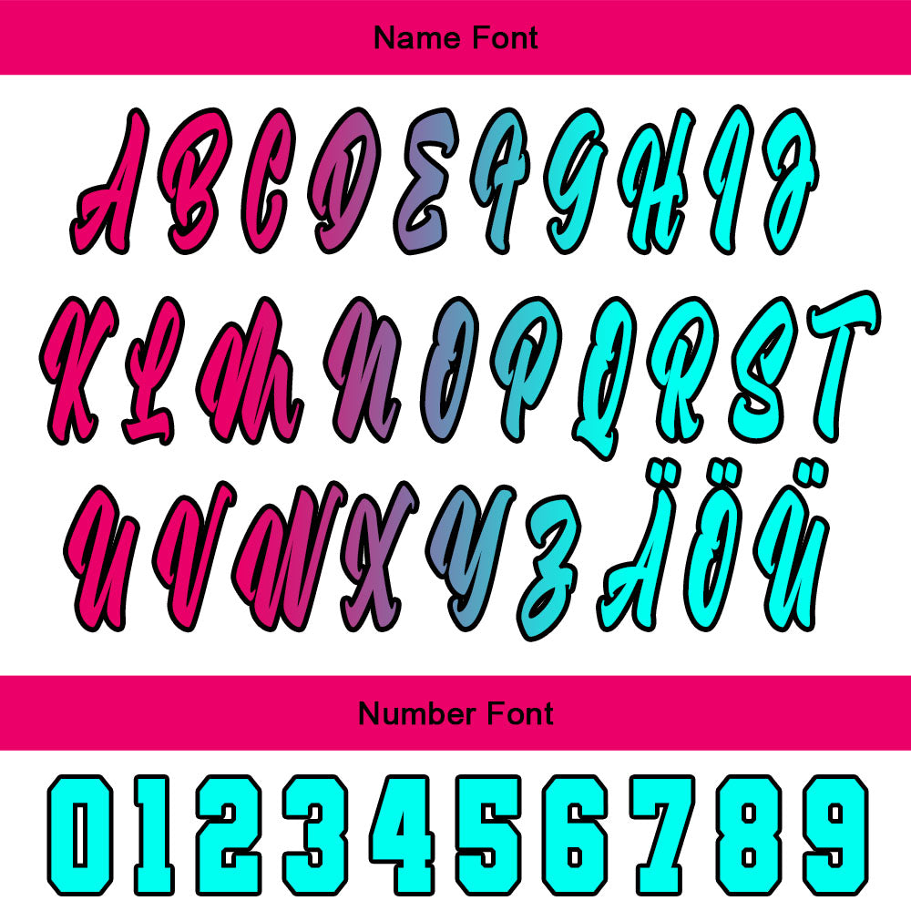 Custom Pink Cyan Baseball Jersey Personalized Gradient Team Uniforms Shirt with Name Number
