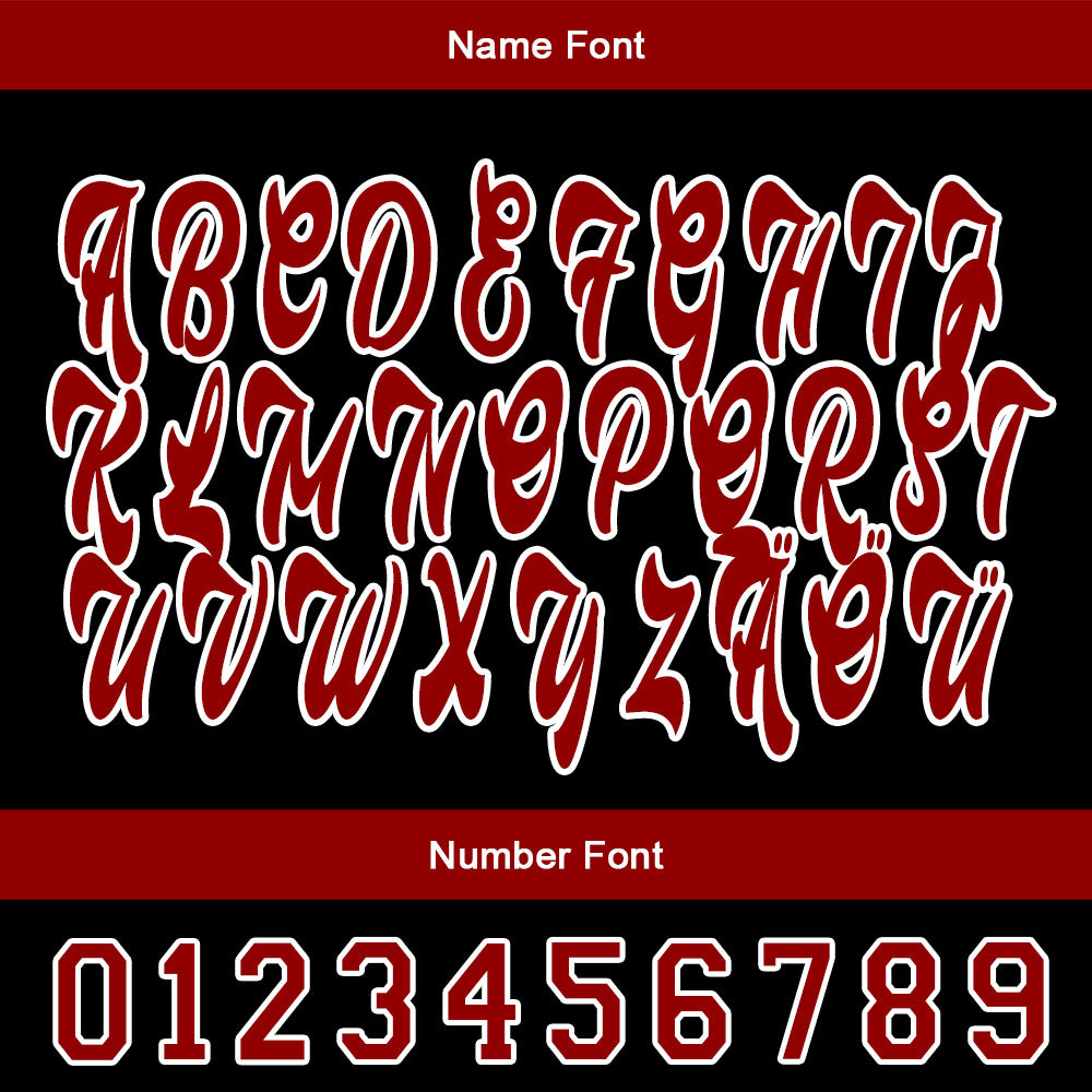 Custom Black Red Baseball Jersey Personalized Gradient Team Uniforms Shirt with Name Number