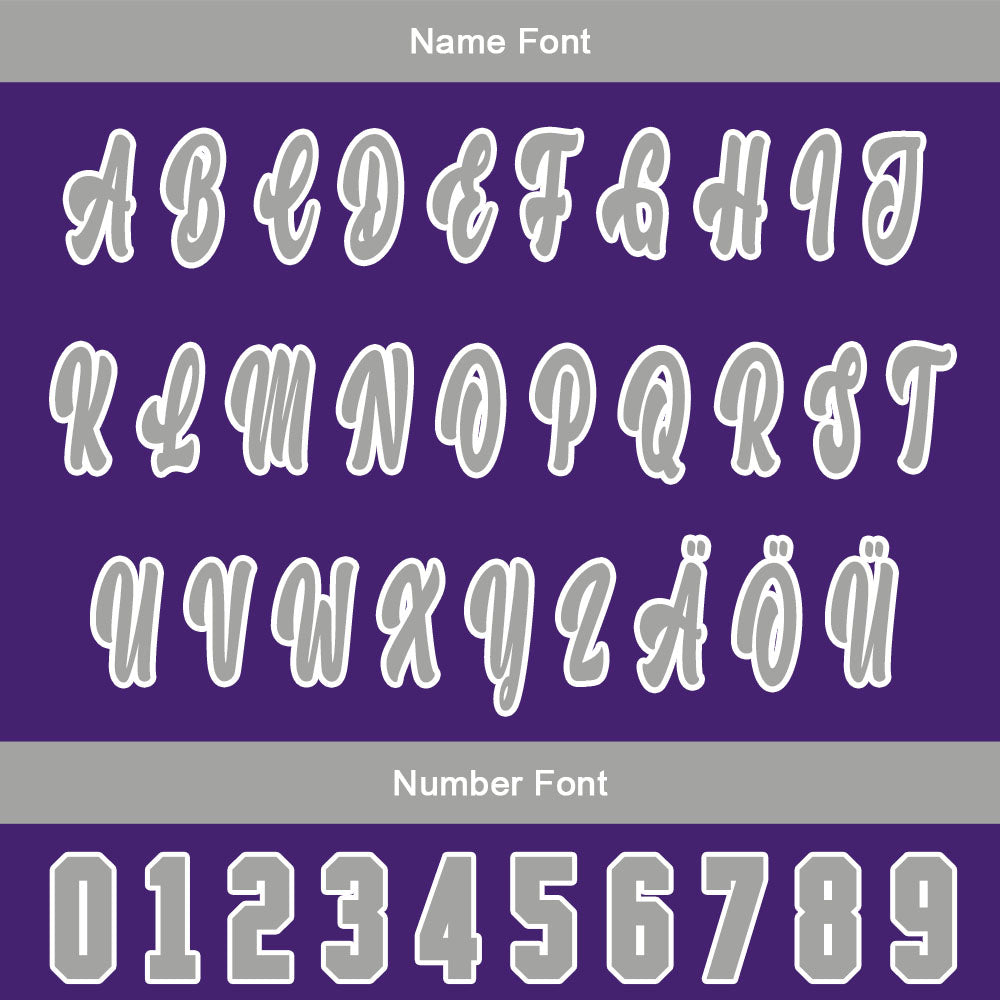 Custom Purple Grey Baseball Jersey Personalized Gradient Team Uniforms Shirt with Name Number