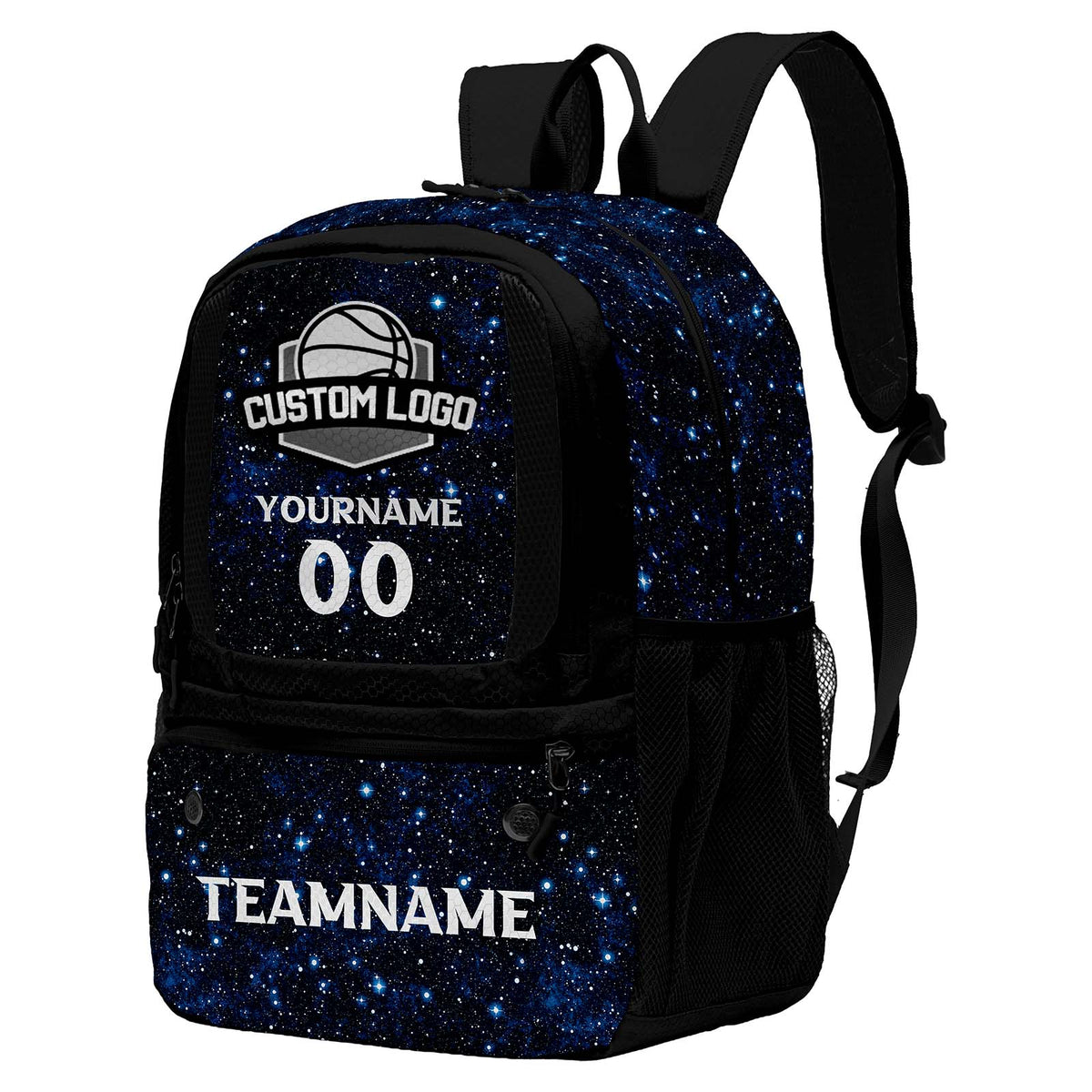 Custom Black Basketball Soccer Backpack Personalized Player Names - Numbers & Team Logo #150-BP-0914-0005