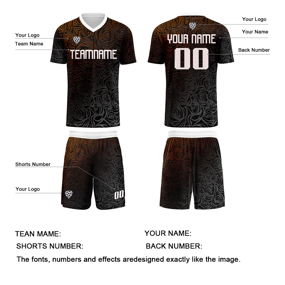 Custom Brown Silver Uniform Jersey Kids Adults Personalized Set Jersey Shirt