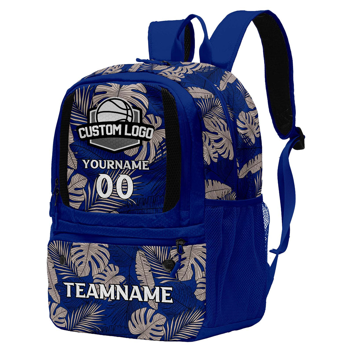Custom Blue Basketball Soccer Backpack Personalized Player Names - Numbers & Team Logo #150-BP-0914-0008