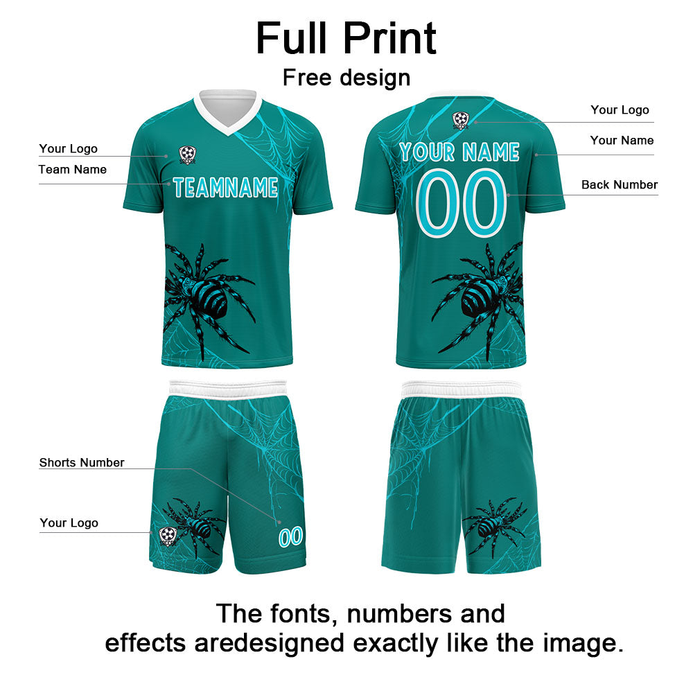 Custom Dark Green Soccer Uniform Jersey Kids Adults Personalized Set Jersey Shirt