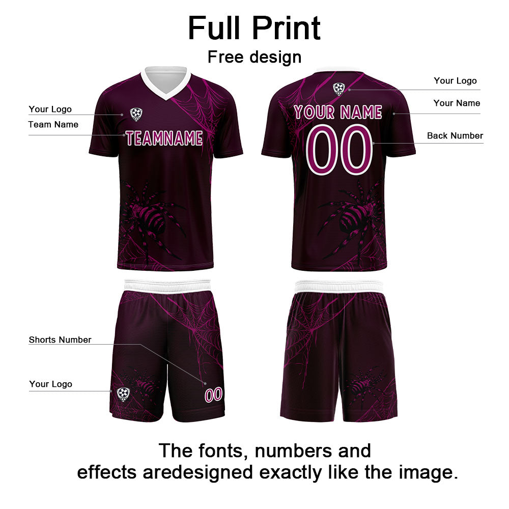 Custom Purple Soccer Uniform Jersey Kids Adults Personalized Set Jersey Shirt