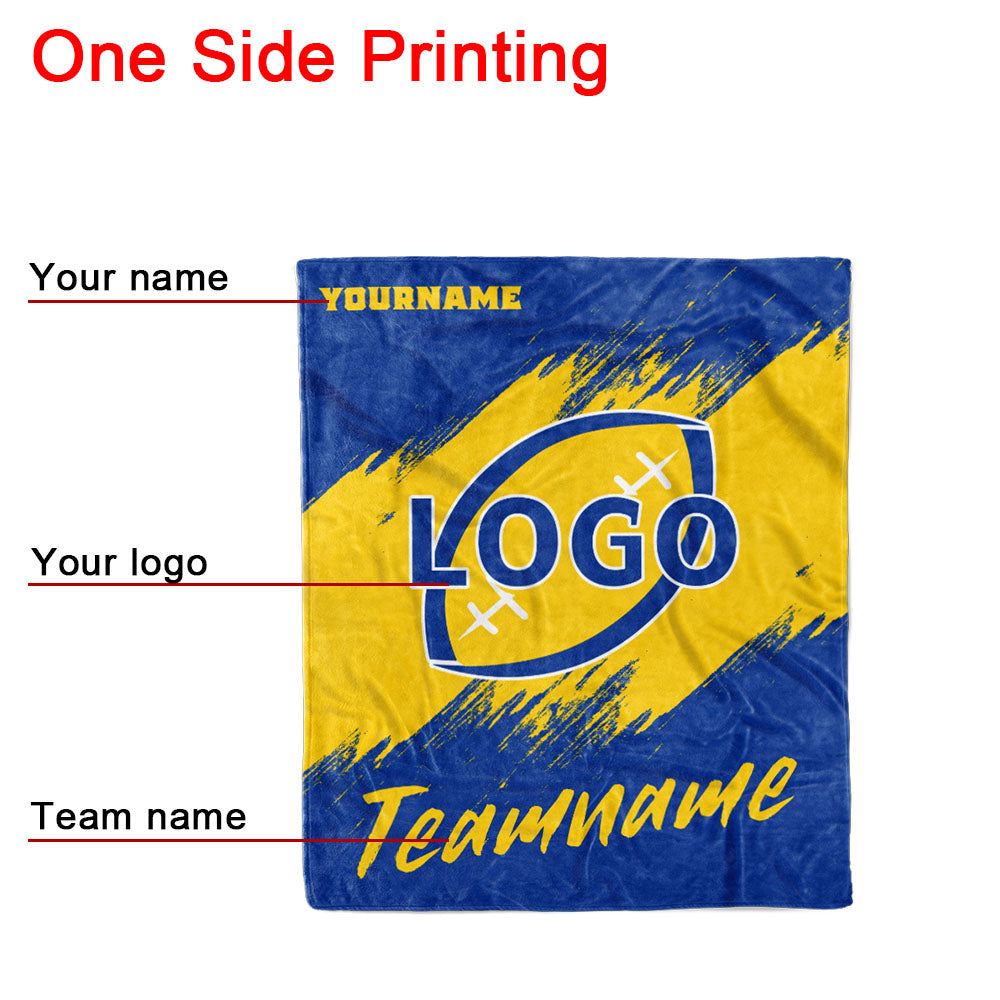 custom ultra-soft micro fleece blanket royal-yellow