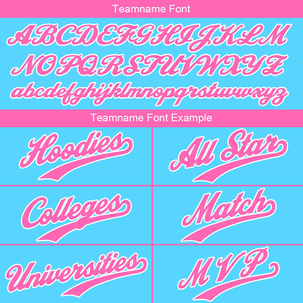 Custom Sweatshirt Hoodie For Men Women Girl Boy Print Your Logo Name Number Pink-Light Blue