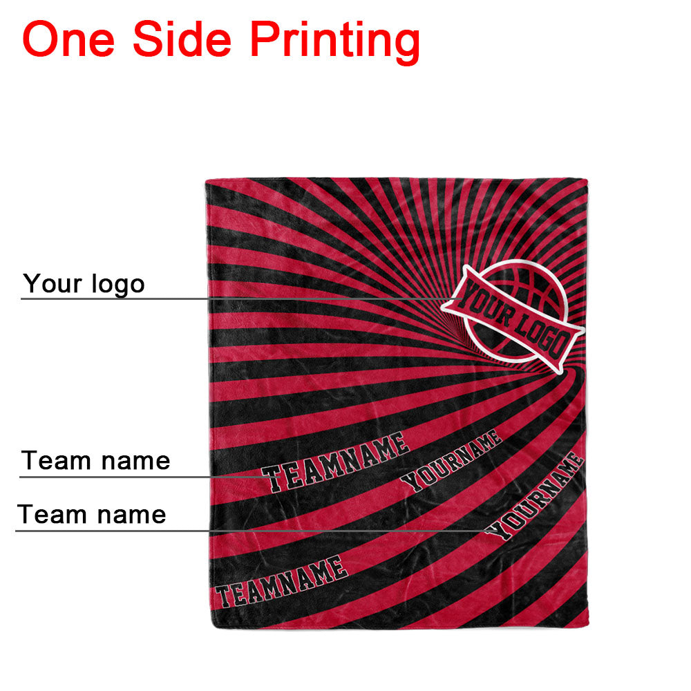 custom ultra-soft micro fleece blanket red-black