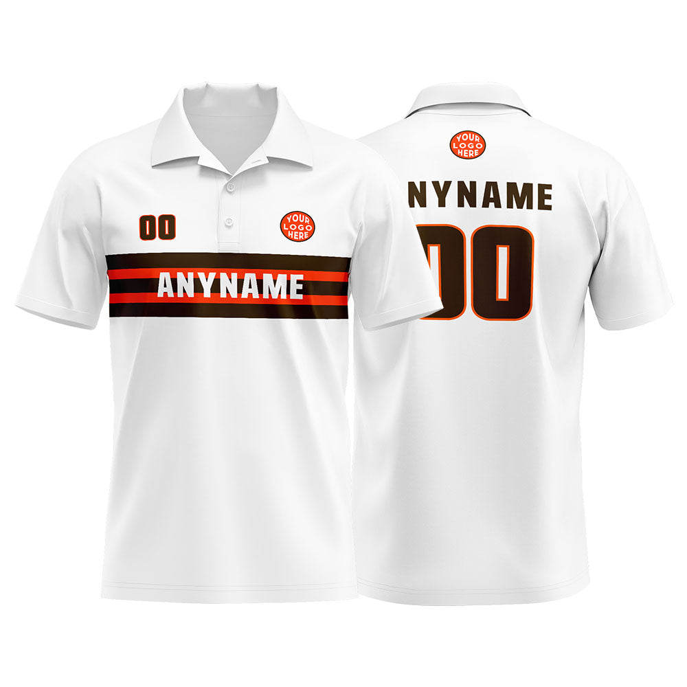 Custom Football Polo Shirts for Men, Women, and Kids Add Your Unique Logo&Text&Number Cleveland