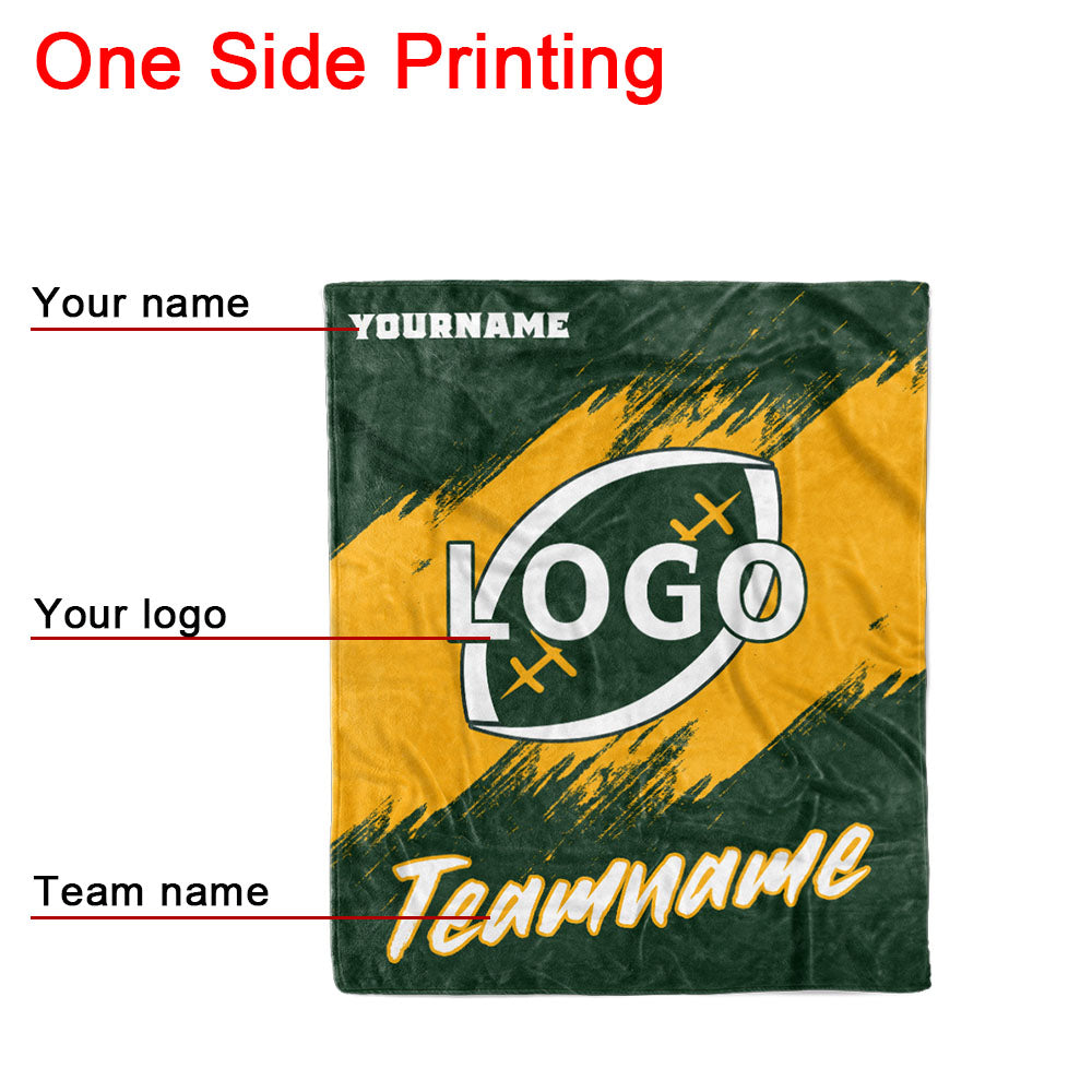 custom ultra-soft micro fleece blanket green-yellow