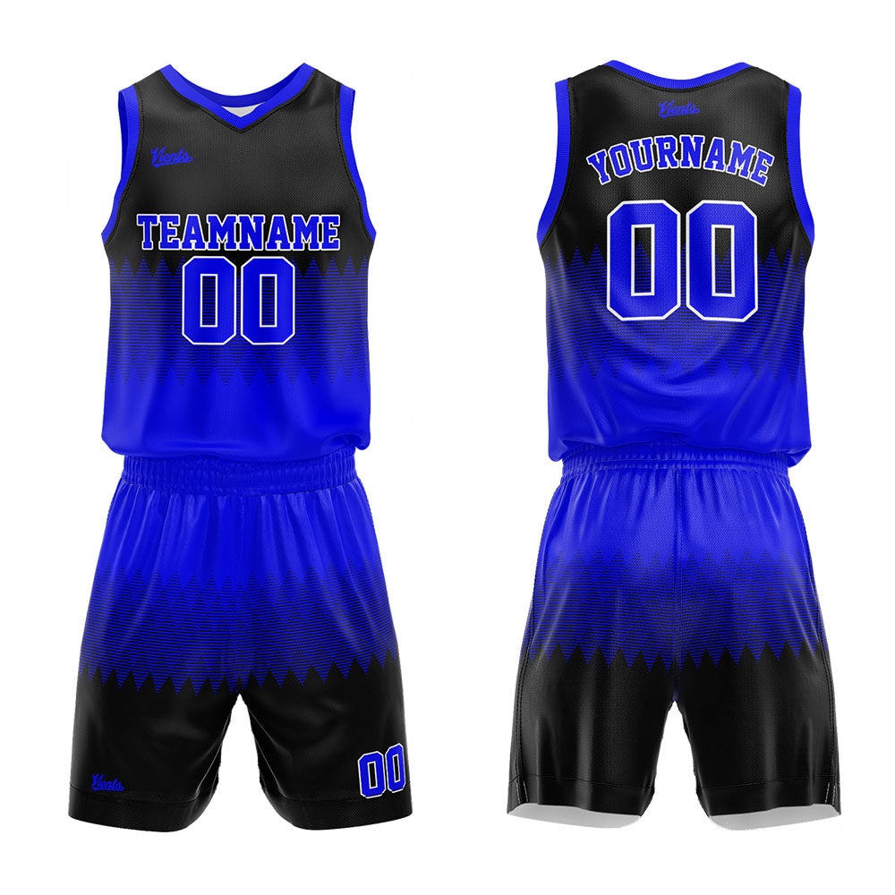 custom basketball suit for adults and kids personalized jersey black-blue