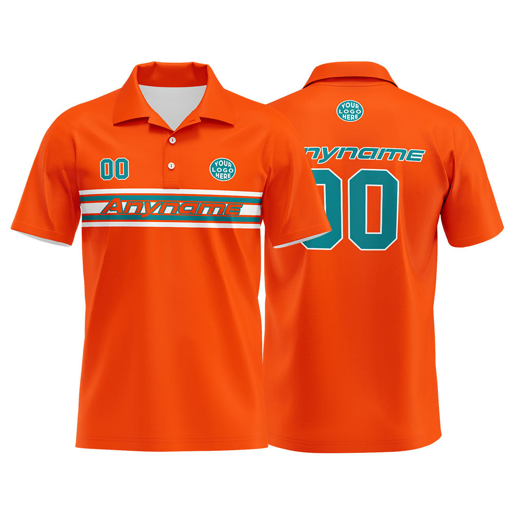 Custom Football Polo Shirts for Men, Women, and Kids Add Your Unique Logo&Text&Number Miami