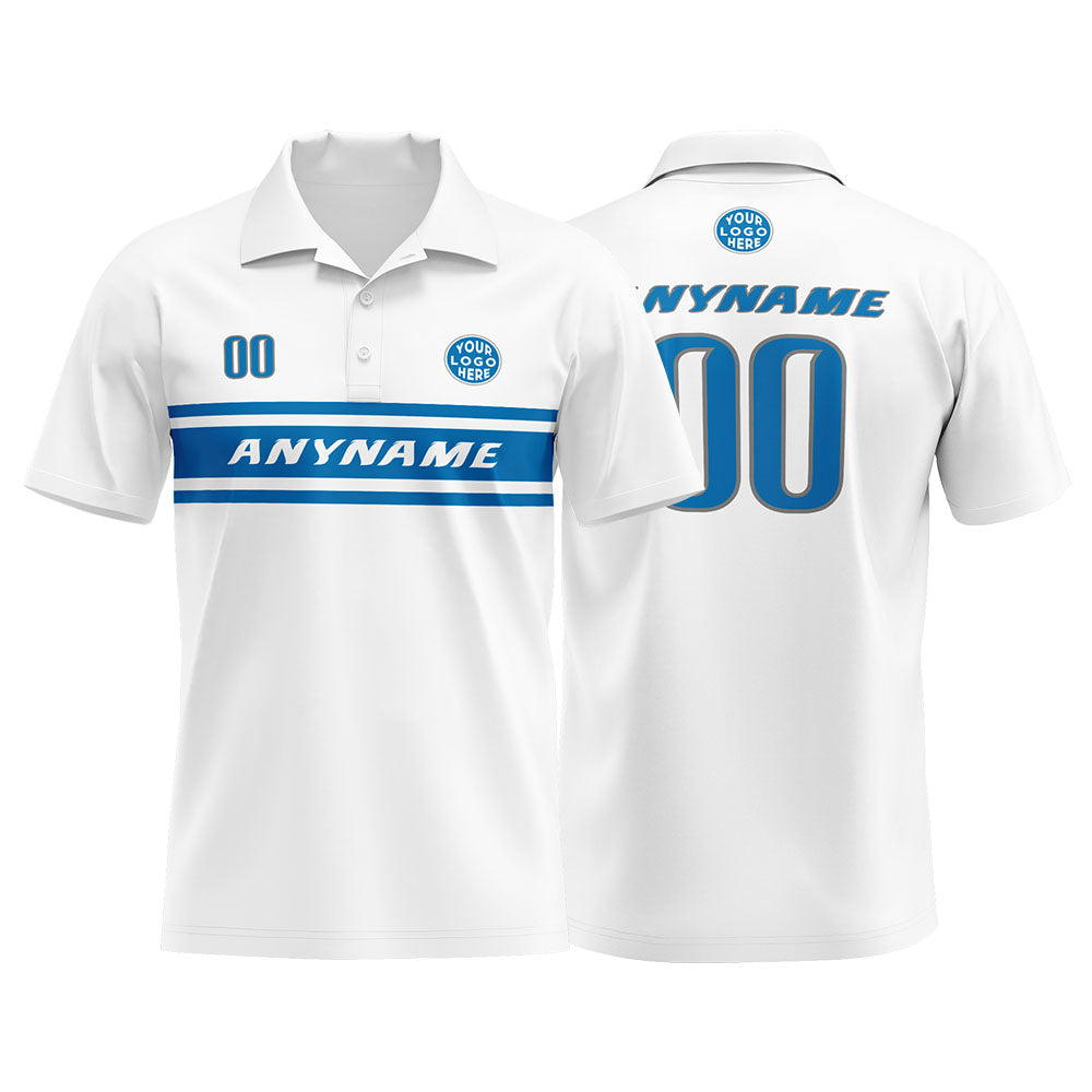 Custom Football Polo Shirts for Men, Women, and Kids Add Your Unique Logo&Text&Number Detroit