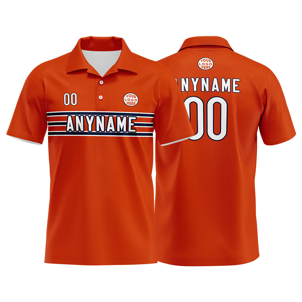 Custom Football Polo Shirts for Men, Women, and Kids Add Your Unique Logo&Text&Number Chicago