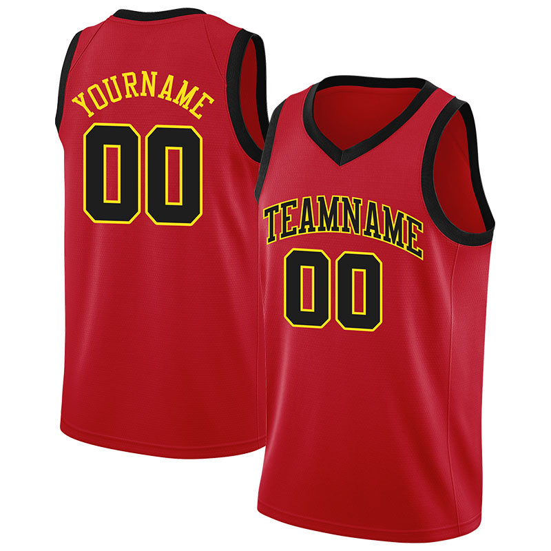 Custom Authentic Basketball Jersey Red-Black-Yellow – Vients