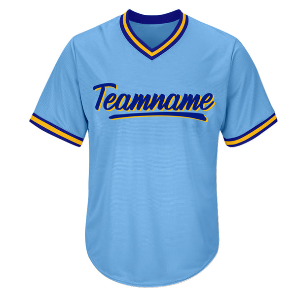 Custom Baseball Jersey Light Blue-Royal-Yellow – Vients