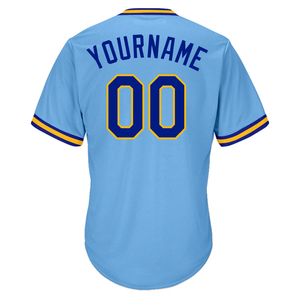 Custom Baseball Jersey Light Blue-Royal-Yellow – Vients