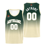 Custom Basketball Jersey Personalized Stitched Team Name Number Logo Green&Cream
