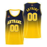 Custom Basketball Jersey Personalized Stitched Team Name Number Logo Navy&Yellow
