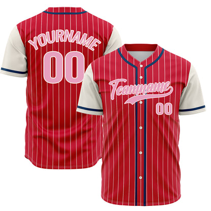 Custom Red&Off White Hip Hop Baseball Jersey Stitched Printed - Personalized Name Number Shirts #BB-0919-0092
