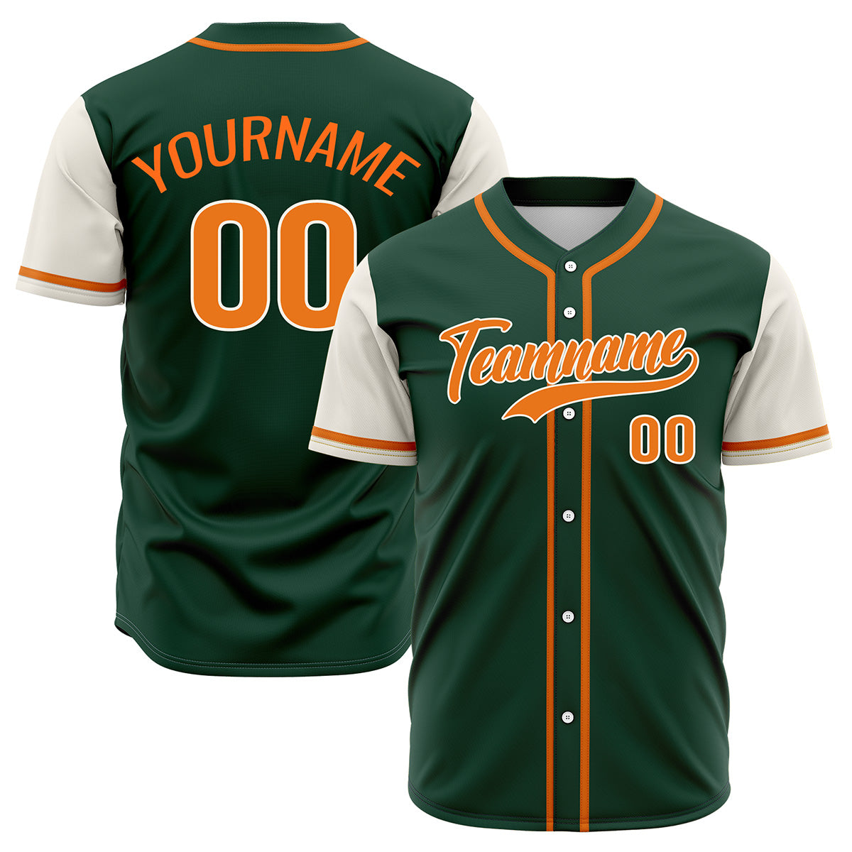 Custom Dark Green Off White Hip Hop Baseball Jersey Stitched Printed - Personalized Name Number Shirts #BB-0919-0056