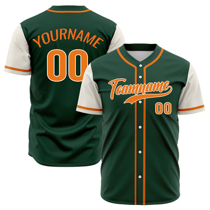 Custom Dark Green Off White Hip Hop Baseball Jersey Stitched Printed - Personalized Name Number Shirts #BB-0919-0056