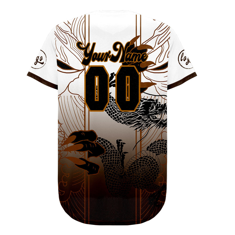 Custom Brown White Baseball Jersey Personalized Gradient Team Uniforms Shirt with Name Number