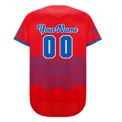 Custom Red Blue Baseball Jersey Personalized Gradient Team Uniforms Shirt with Name Number